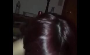Amateur brunette giving blowjob to her neighbor big dick